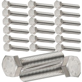 M6 x 40mm Hex Head Bolts Fully Threaded Made of A2 Stainless Steel (Pack of 20)