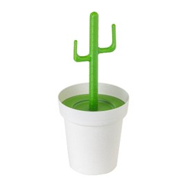 Vigar Cactus Bathroom 3 Liter Trash Bin with Lid, Cactus-Shaped Handle and Removable Inner Bin, Ideal Bathroom Trash Can and Kitchen Trash Can