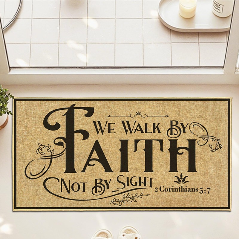 Christian Door Mat Welcome Rugs for Front Indoor Outdoor Entrance
