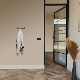 TOJ Living Wall Coat Rack, 30 cm, 8 Hooks, Coat Hooks, Coat Hooks, Wall Mounted Coat Rack, Wall Mounting, Wall Hook, Stainless Steel, Black