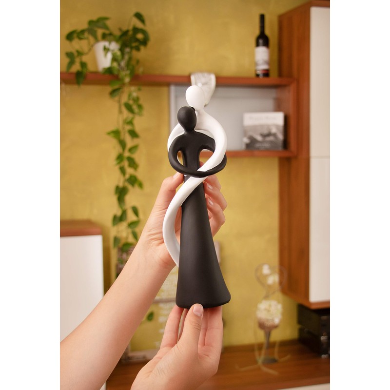 FeinKnick Harmonious Pair in Black and White - Hand-Painted Sculpture