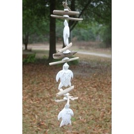 Vintage Sea Turtle Driftwood Hanging Mobile Decor - G-77-1 Item