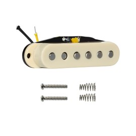 Phrilam Pro ST-60S Staggered Alnico 5 Single Coil Bridge/52mm Pickup 7.2K for Strat Style Electric Guitar,Cream