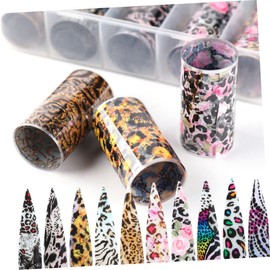 Minkissy 3 Sets Nail Foil Art Wear Nails Charms Texture Manicure Stickers Decals for Fashion Pattern
