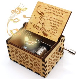 ukebobo Wooden Music Box - The Pooh Saying Music Box, Gift for Friend, Merry Christmas Music Box, New Year's Gifts - 1 Set