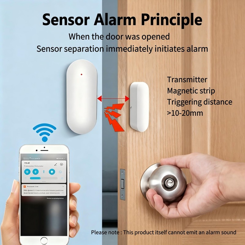 Smart WiFi Door and Window Sensor – Wireless Magnetic Contact
