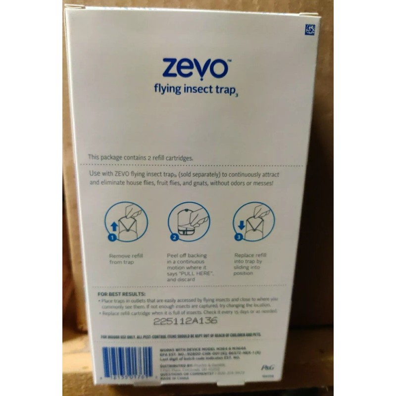 Zevo Flying Insect Trap Refill Cartidges, 2pk
