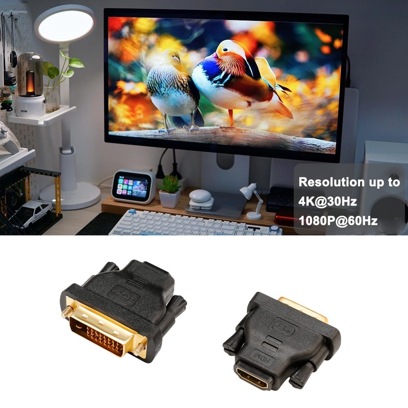 DTECH DVI to HDMI Adapter DVI Male to HDMI Female