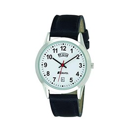 Ravel Unisex Classic Day-Date Calendar Watch - Black/Silver Tone