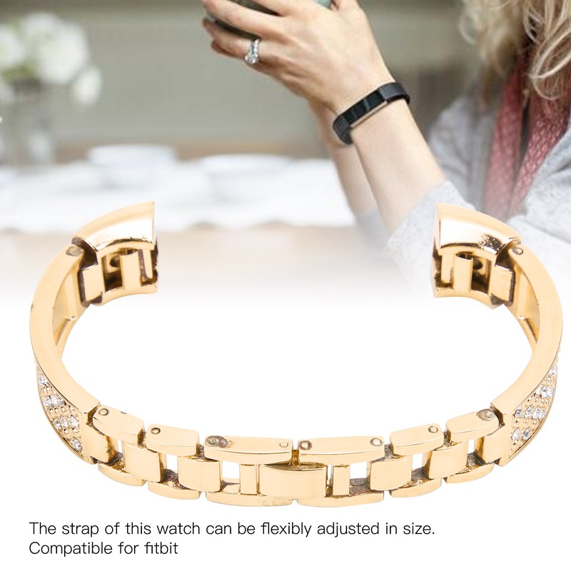 Stainless Steel Bracelet Women Inlay Rhinestones Wristband Wrist Decoration for