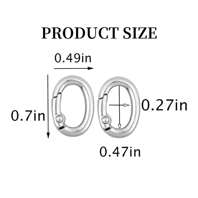 12 Pcs Oval Clasp Carabiner Necklace Clasp and Closures for