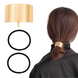 nalaina Pony Hook, Hair Clip, Hair Tie, Set of 3, Hair Accessories, Hair Cuff, Hair Hook, Hair Ornament, Hair Hook, Just Plug In, Easy Arrangement, Gold Metal, Strong, Stylish, Adult