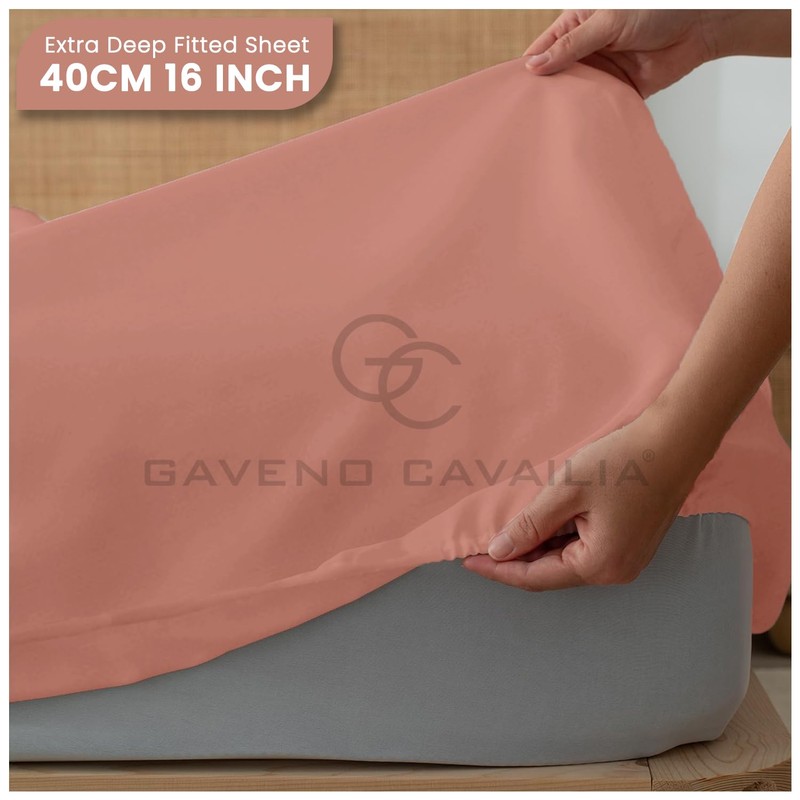 GC GAVENO CAVAILIA King Size Fitted Sheet Extra Deep Pockets