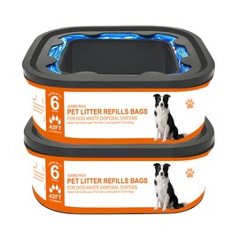 42 FT Jumbo Refill Pet Waste Bags Compatible with Pet Dogs Genie Dog Waste Disposal System Pails, Up to 6 months of Supply,EVOH Ultimate Odor Control Dog Poop Bags,2 Pack