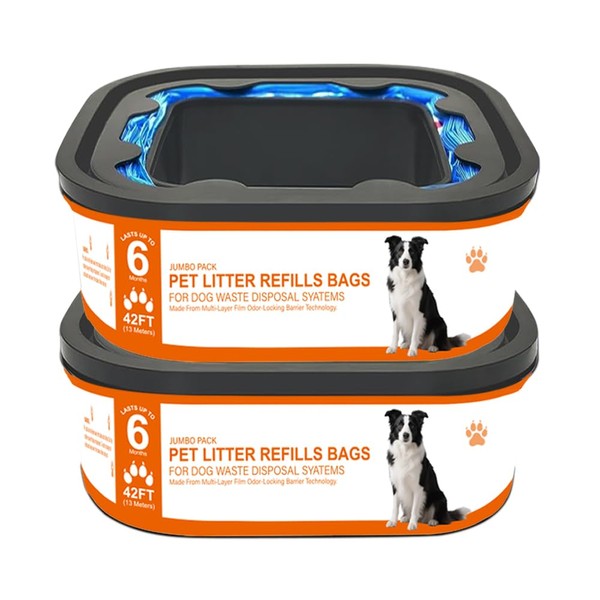 42 FT Jumbo Refill Pet Waste Bags Compatible with Pet