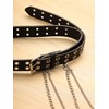 Sacina Black PU leather Belt With Detachable Chain, Emo Belt,
