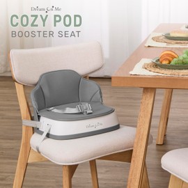 Dream On Me Cozy Pod Booster Seat with Removable Cover in Gray