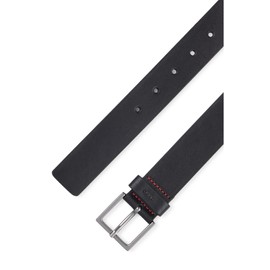 HUGO Men's Giove-L Sz35 Leather Belt with Logo on the Loop, Black 1