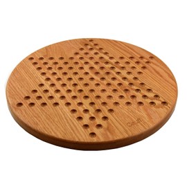 14 inch Solid Oak Wooden Chinese Checkers Board Game