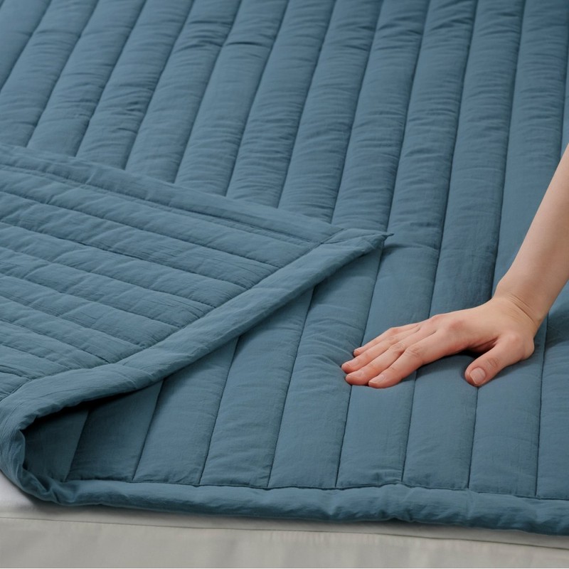 JAJU [JAJU] Cotton Washing Pigment Reversible Pad_SS_Teal Blue