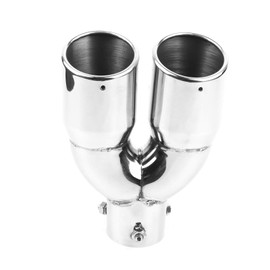 aqxreight - 2.5 Inch Inlet 3 Inch Outlet Stainless Steel Dual Exhaust Tips Tailpipe 2.5" to 3.5" 8.6" Length