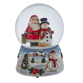 100MM Musical Santa and Snowman Water Globe