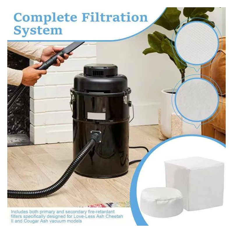 Ash Vacuum Filter Package Fits for Love-Less Ash Cheetah II