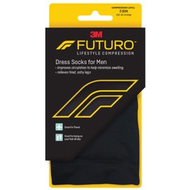 Futuro Restoring Dress Socks for Men, Firm Compression, Over the Calf, X-Large, Black