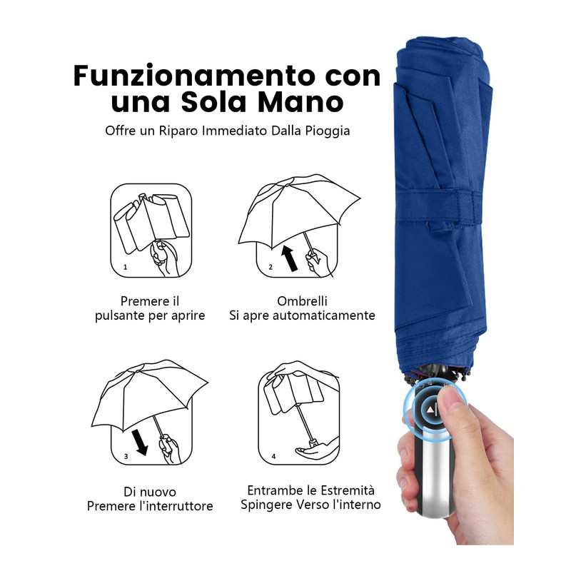HW CASA Windproof Folding Umbrella with 10 Bones Auto Open