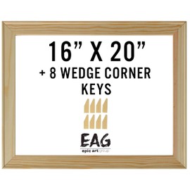 Bliss Solid Wood Stretcher Bar DIY Kit 3/4" Deep with Plastic Keys for Canvas Art or Needlepoint,16"x20"