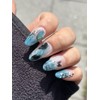 Real life gangster Phalaenopsis handmade nail tips - Square /