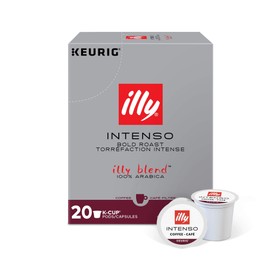 Illy Intense & Robust, Intenso Dark Roast Coffee K-Cups, Made With 100% Arabica Coffee, All-Natural, No Preservatives, Coffee Pods for Keurig Coffee Machines, K-Cups, 80 K Cup Pods, Intenso, 80Count