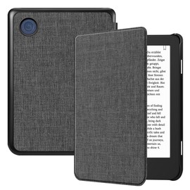 Fintie Case for Tolino Shine Color/Shine 5(2024)/Shine 4(2022) & Kobo Clara Colour/Clara BW(2024)/Clara 2E(2022) eReader - Ultra Thin Case with Auto Sleep/Wake and Magnetic Closure, Fabric Dark Grey