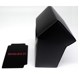 docsmagic.de Deck Box Full Black + Card Divider - Card Box Black - PKM YGO MTG
