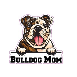 WickedGoodz Bulldog Mom Vinyl Sticker- Bulldog Dog Breed Decal - Die Cut for Laptops Tumblers Windows Cars Trucks