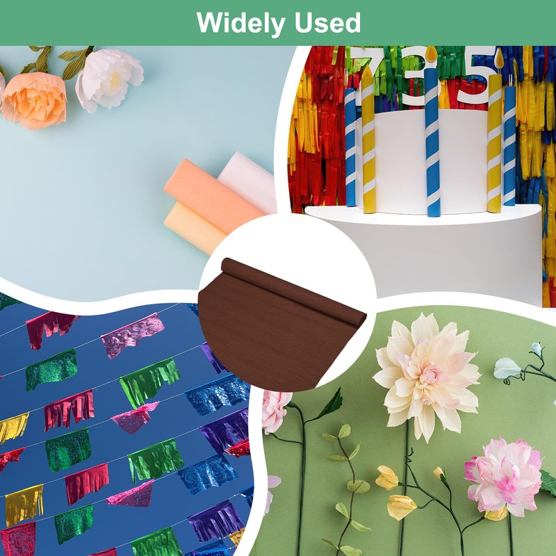 M METERXITY 2-Pack Crepe Paper Rolls, 8.2ft x 20"(LxW) Soft