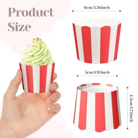 TRUSBER Cupcake Liners for Baking, 50PCs Nonstick Red and White Baking Cups Pastry Muffin Wrapper Paper Cases Small Baking Cups for Popcorn Cupcake,Great for Party Decoration, No Baking Tray Needed