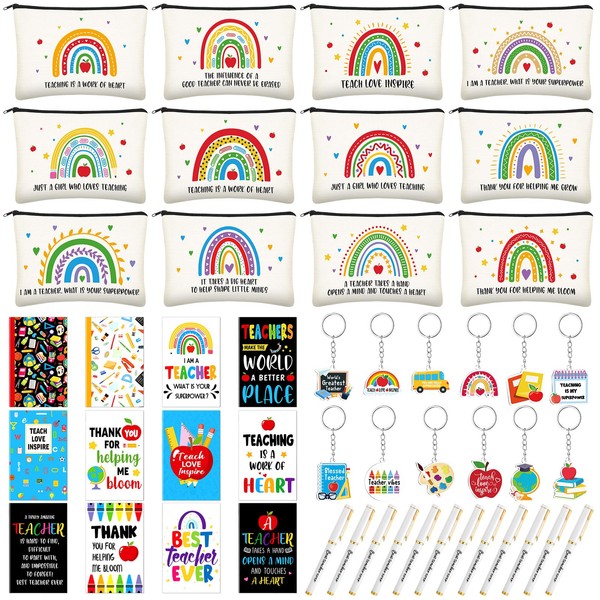Yeaqee 48 Pcs Teacher Appreciation Gifts Set Include 12 Canvas
