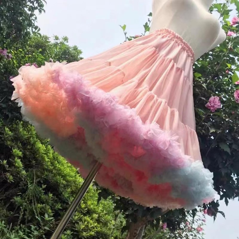 Acoolser Pannier Skirt, Tutu Skirt, Tulle, Petticoat, A-Line, Pannier, Volume,