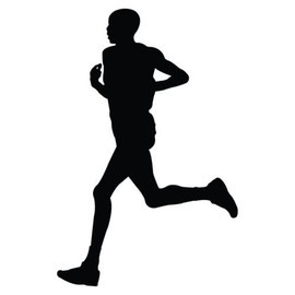 Running Runner Silhouette Car Window Decal Sticker RUN007 (White Color Decal) - Die Cut Decal Bumper Sticker for Windows, Cars, Trucks, Laptops, Etc.