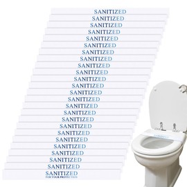 Affrolling 3000 Pcs Sanitized Toilet Seat Strip Paper 16-1/2" Wide x 1-1/2" Toilet Seat Bands Stickers Strips Hotel Essentials Sanitized Blue and White Strips for Hotels Motels Hospitals