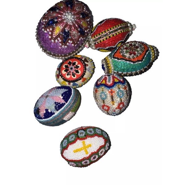 Handmade Decorative beaded and sequin handmade unique easter egss