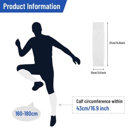 Peaken Football Sock Sleeve, 3 Pair Team Leg Sock Black Sock Sleeve Football for Football Running or Training Beginner (Adult, Black/Blue/White)