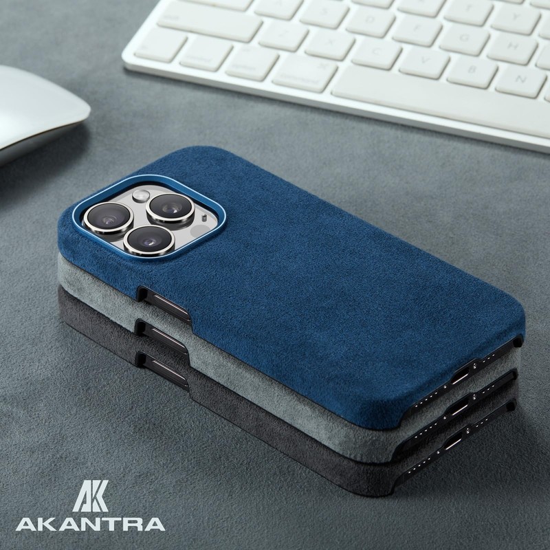 AKANTRA Alcantara Case for Apple iPhone15 Pro Max, Handmade Semi