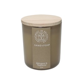 Sand + Fog Scented Candle - Mahogany & Teakwood – Additional Scents and Sizes – 100% Cotton Lead-Free Wick - Luxury Air Freshening Jar Candles - Perfect Home Decor – 10oz