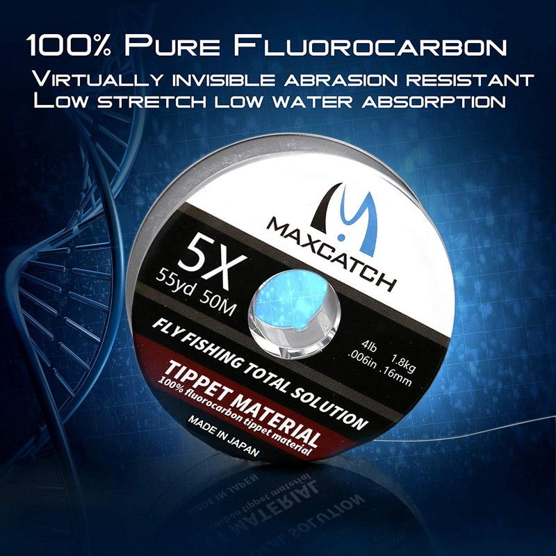 Maximumcatch Fluorocarbon Tippet for Fly Fishing 0X-6X (50 m) (1X)