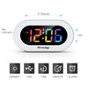REACHER Kids Alarm Clock with USB Charger, Dimmable Rainbow LED