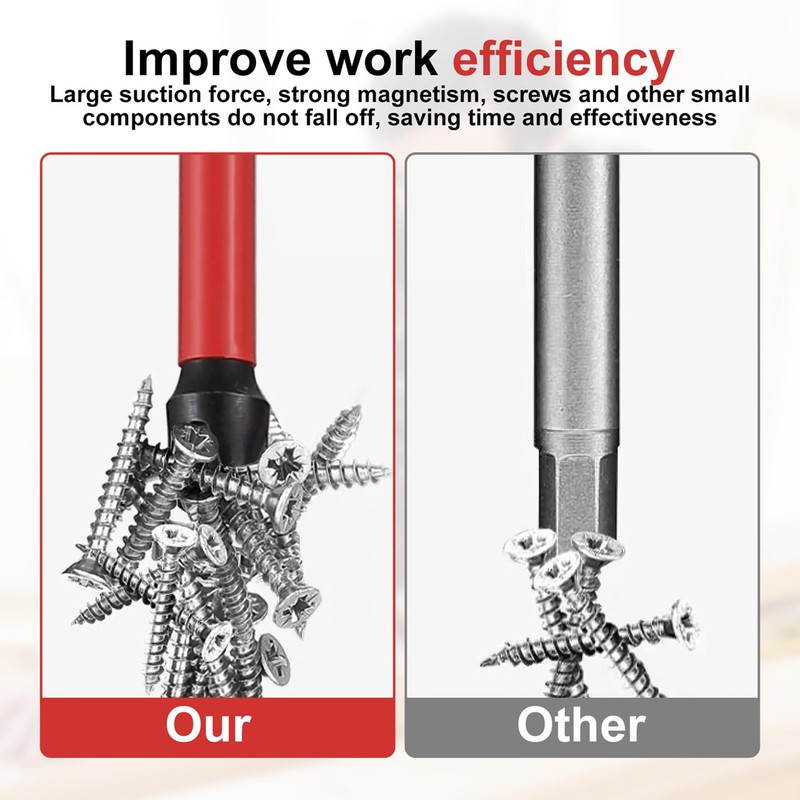 6 Pcs Magnetic Screwdriver Bit Sets, Phillips PH2 Anti-Slip and