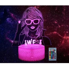 Unbranded 3D Creative Visualization LED Lamp SWIFTIE w Remote & USB Cord Multi Functional