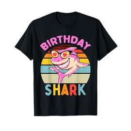 Shark Birthday Toddler Girls Kids Matching Family Girl T-Shirt